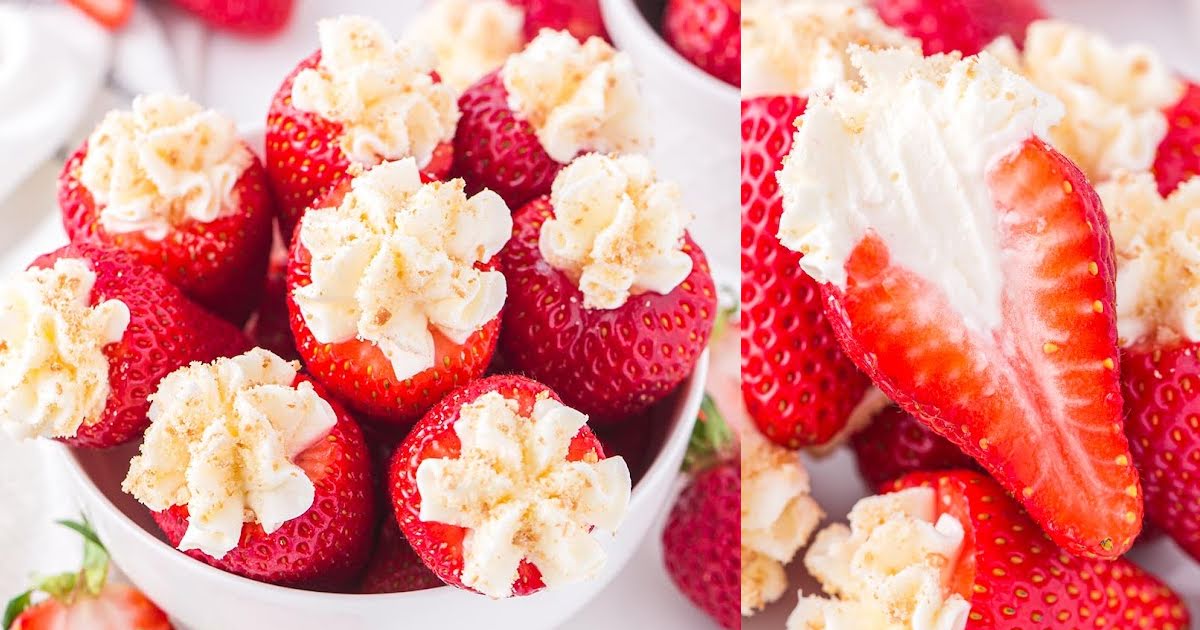 Cheesecake Stuffed Strawberries - Princess Pinky Girl