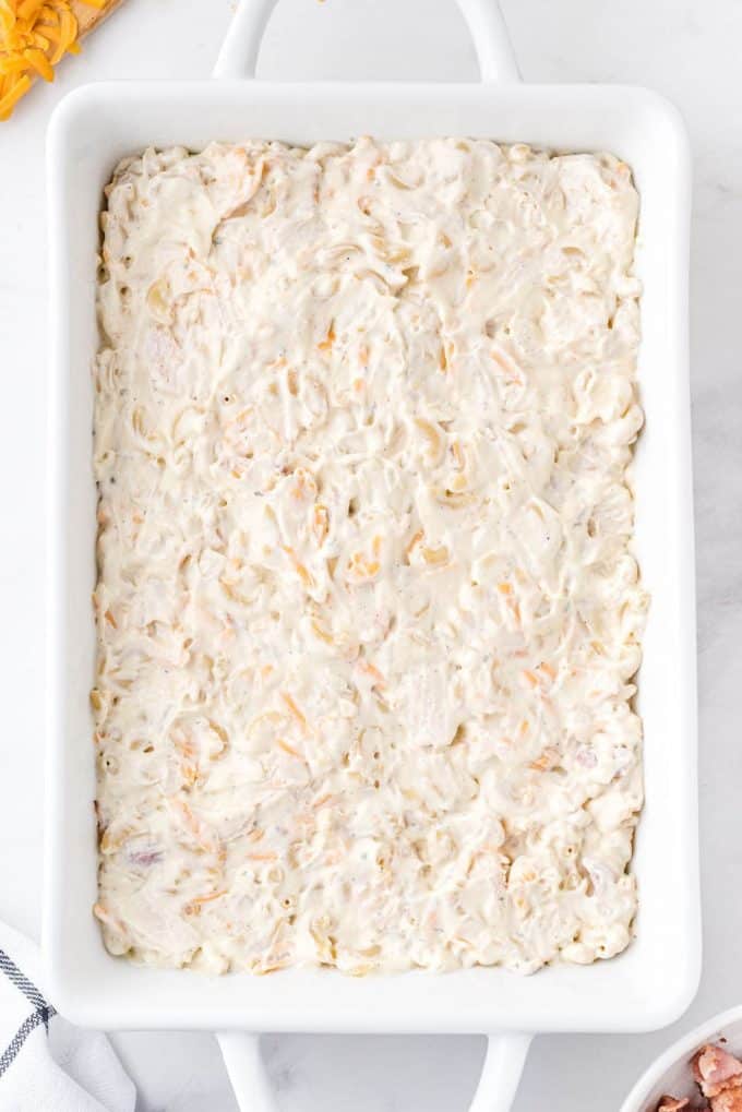 chicken mixture in a large baking dish
