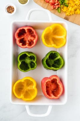 colourful empty bell peppers