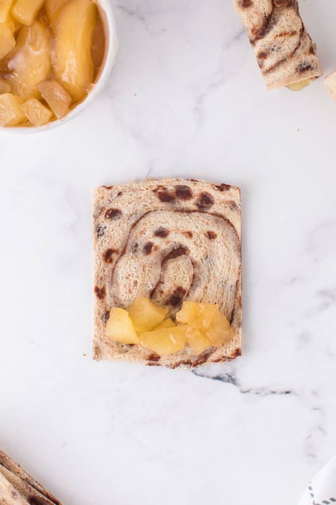 put apple pie filling and roll up