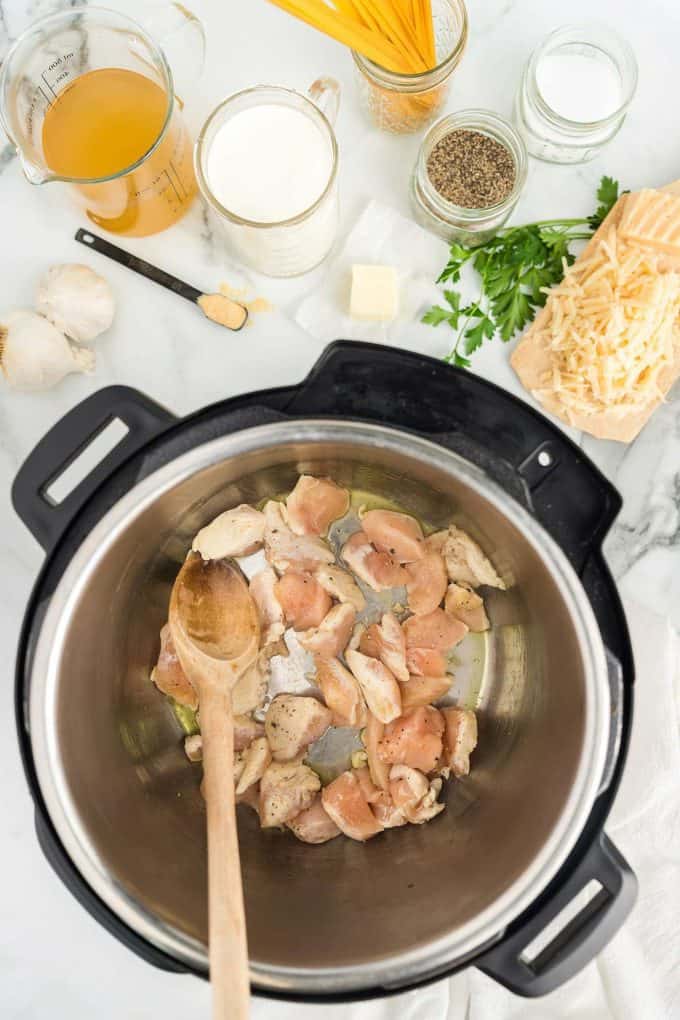 saute chicken inside instant pot