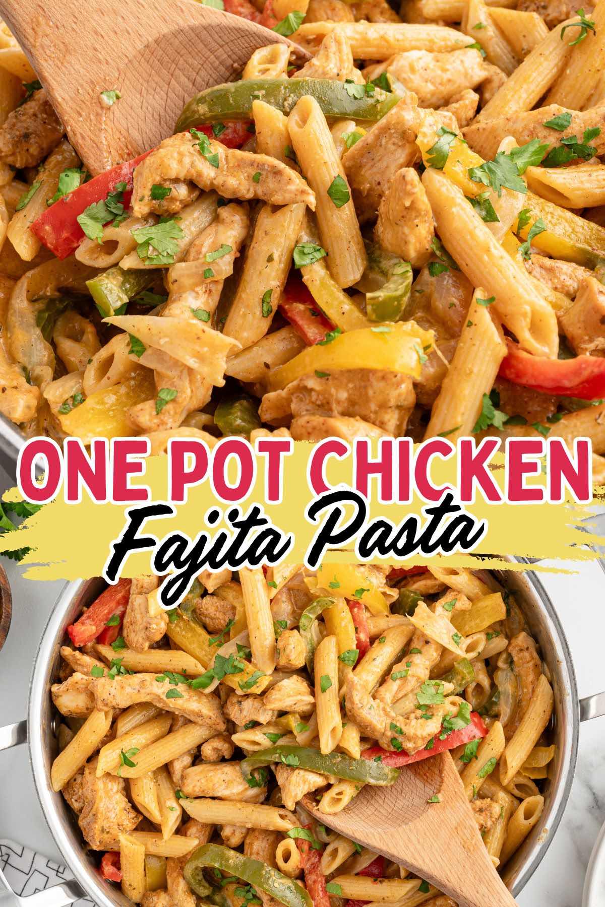 chicken fajita pasta pin.