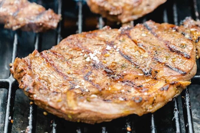 steak in a grill