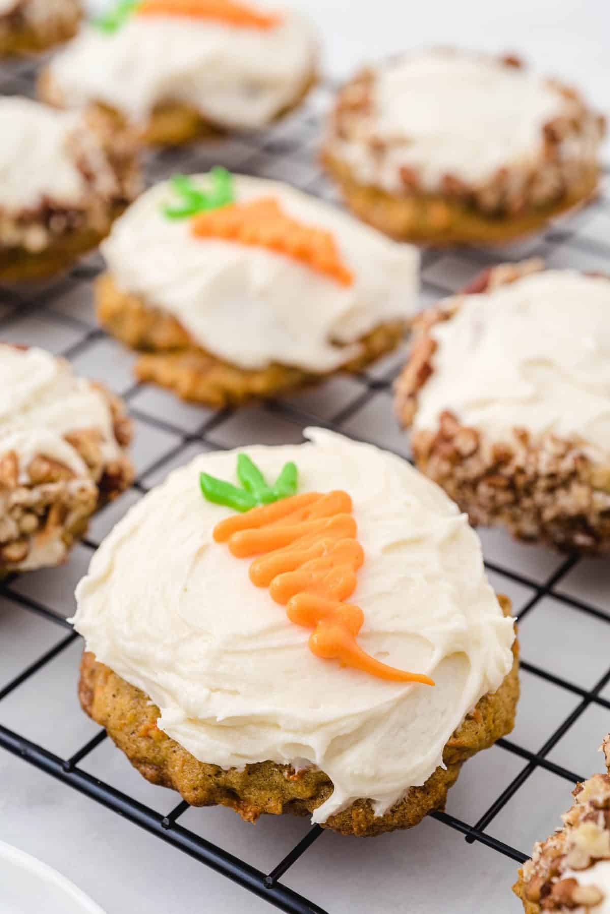 Carrot Cake Cookies With Cream Cheese Frosting - Princess Pinky Girl