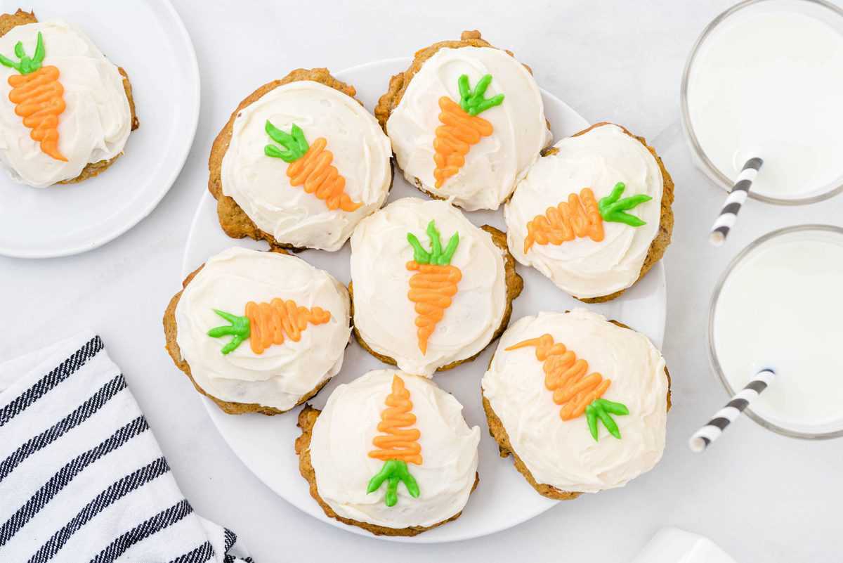 carrot cake cookies in a plate
