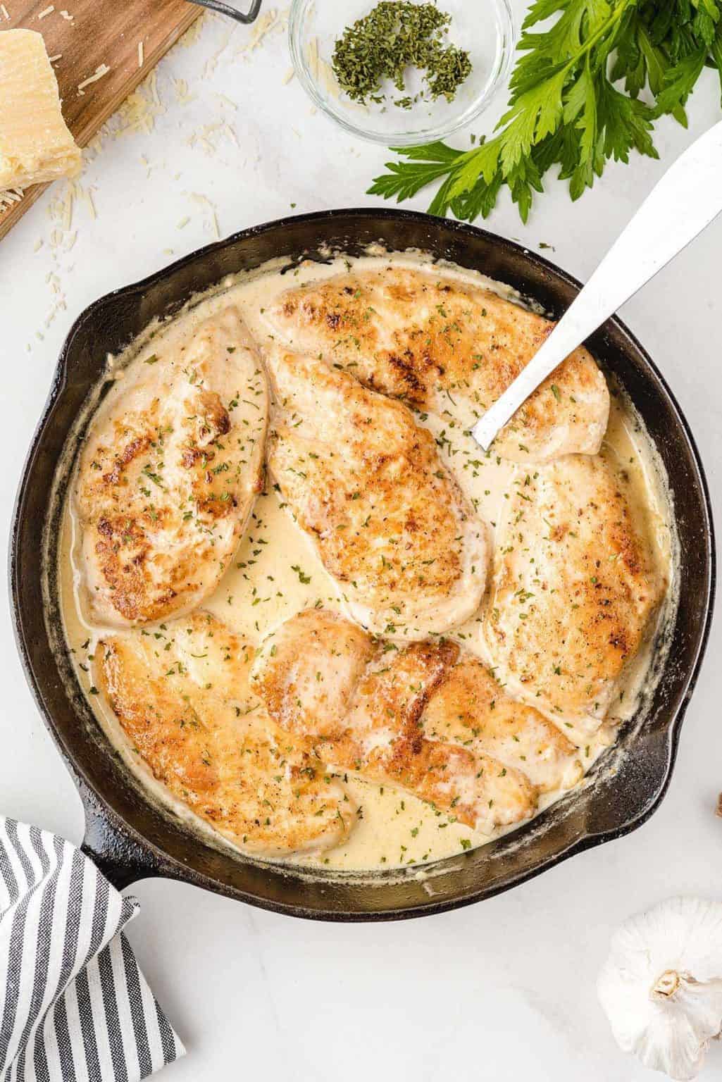 Creamy Garlic Parmesan Chicken - Princess Pinky Girl