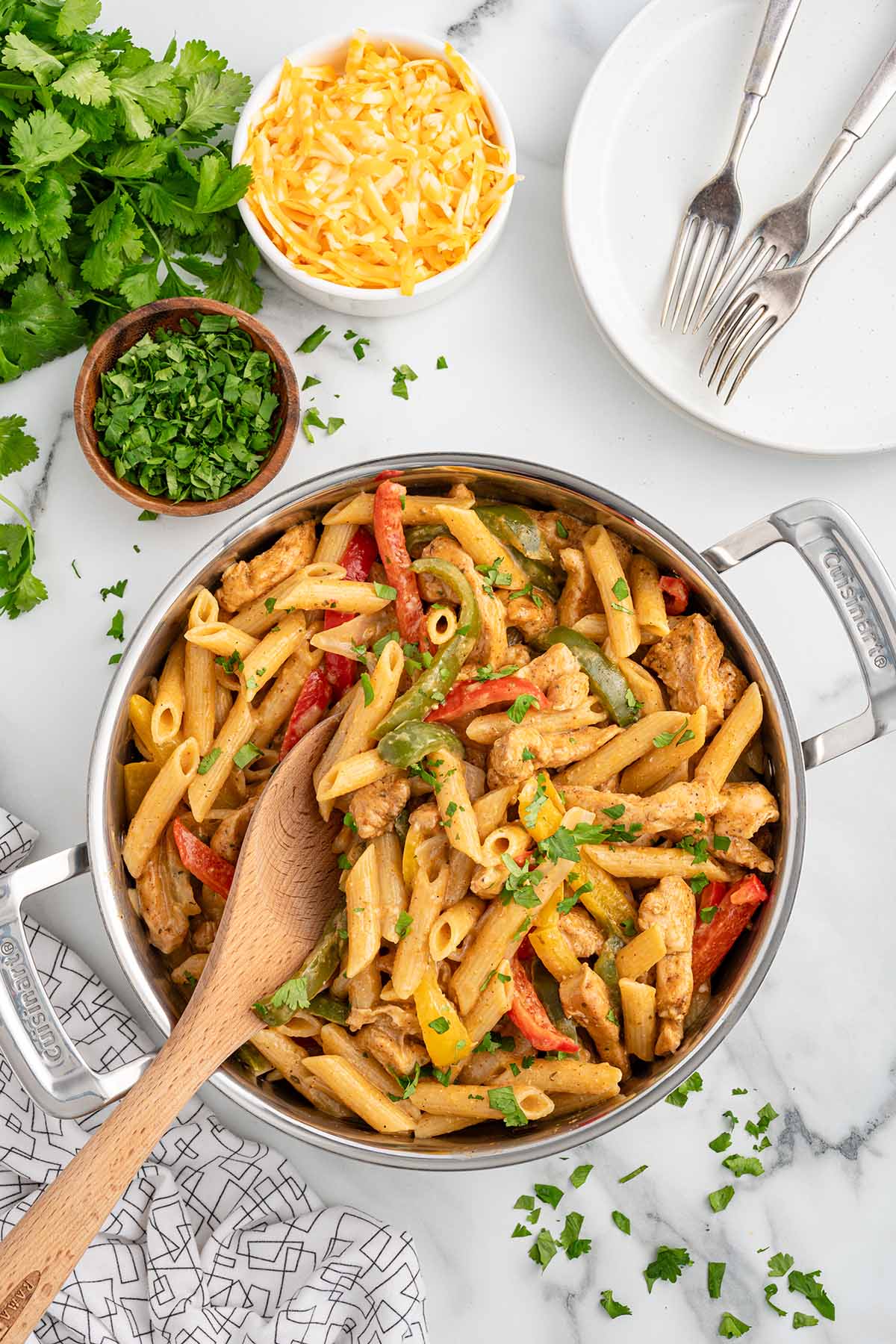 Chicken Fajita Pasta in a large pot.