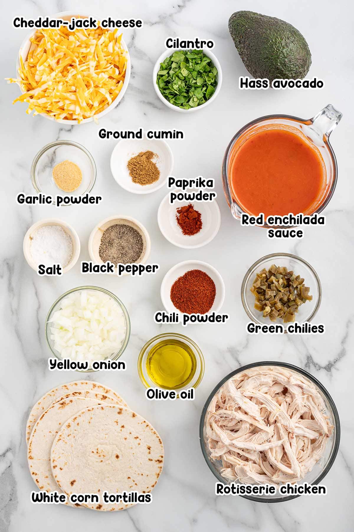 Enchilada Skillet ingredients.