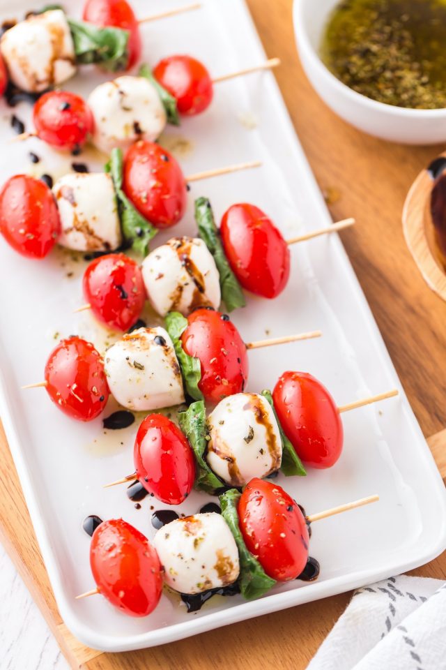 Caprese Skewers with Balsamic Drizzle - Princess Pinky Girl