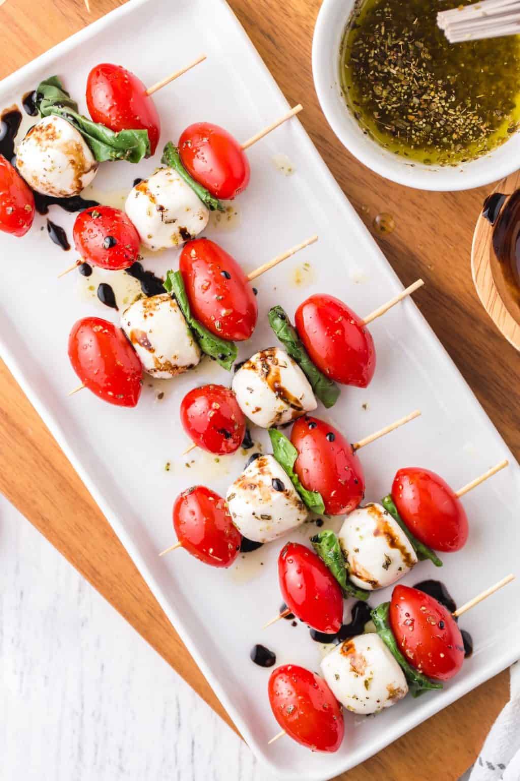 Caprese Skewers with Balsamic Drizzle - Princess Pinky Girl