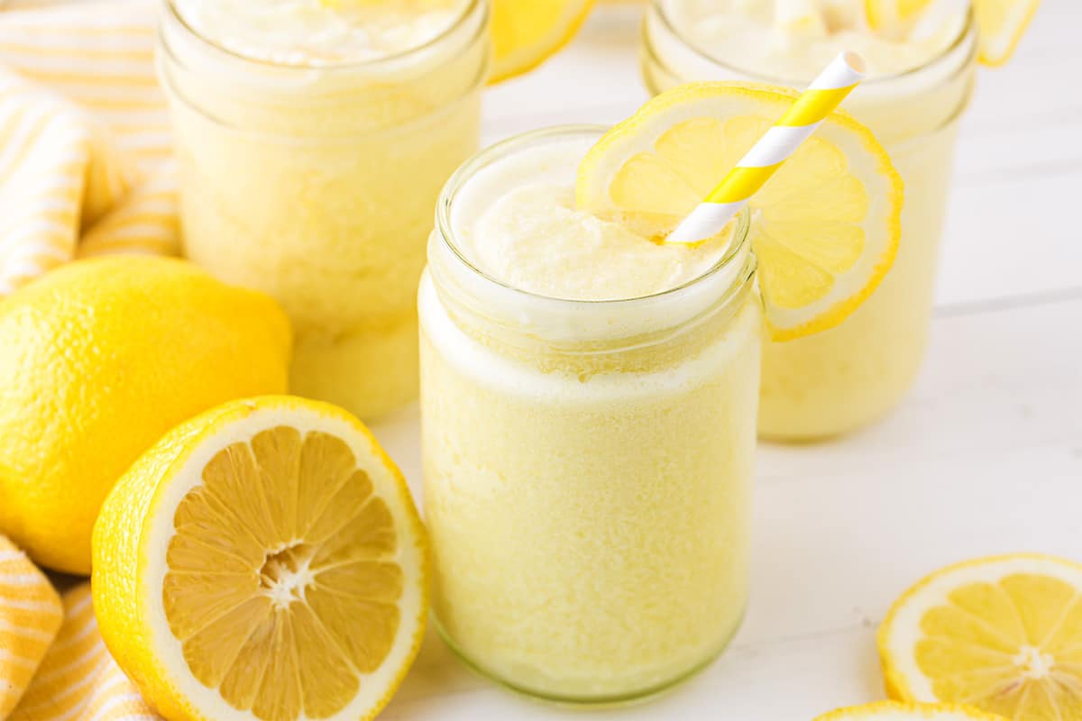 frozen lemonade in a glass