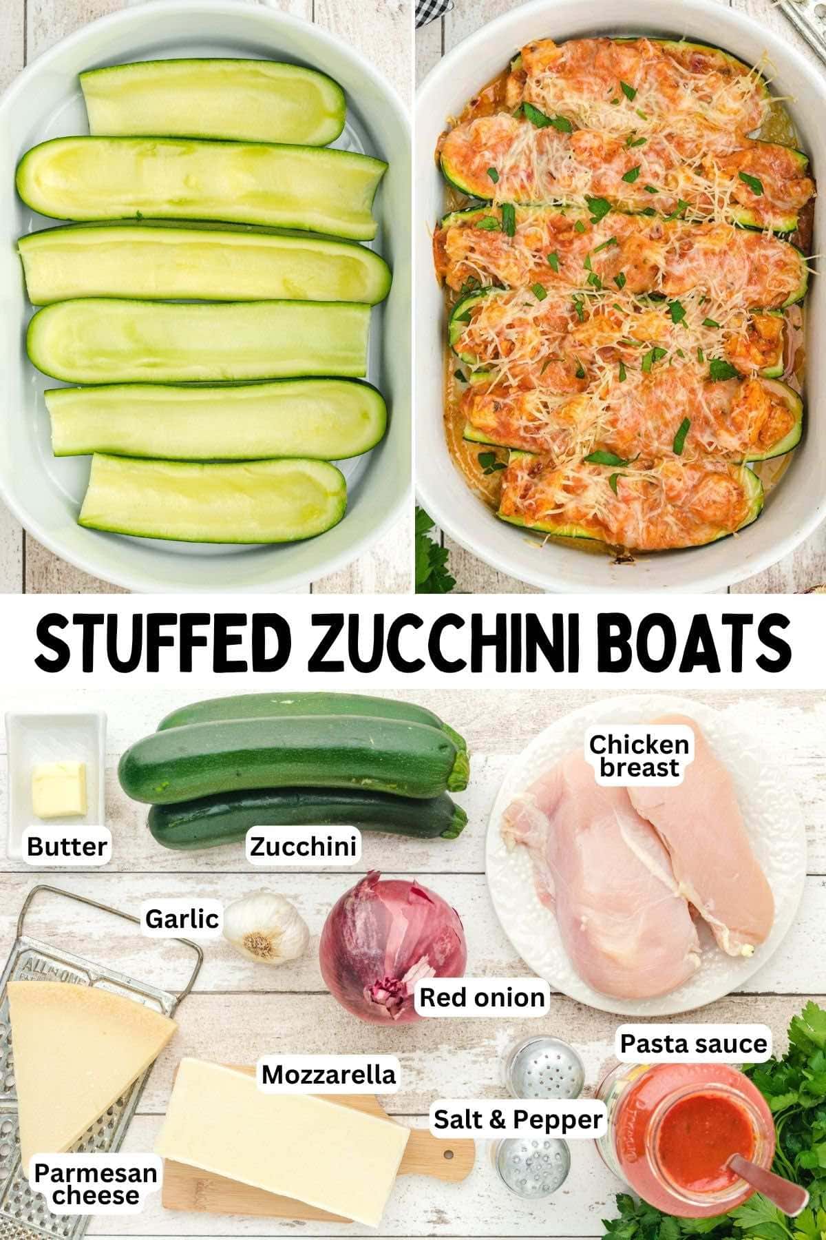 stuffed zucchini boats.