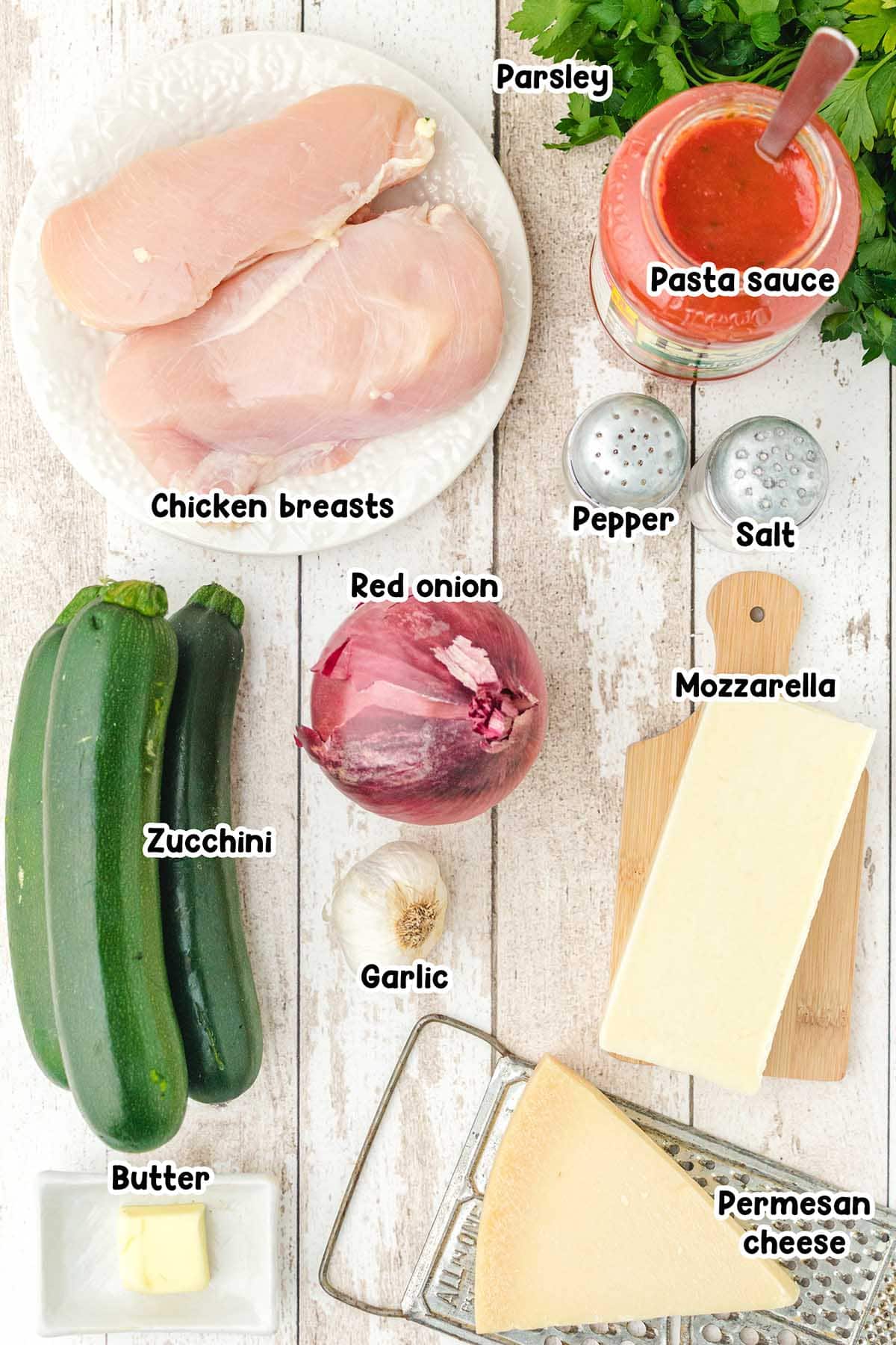 Zucchini Boats ingredients