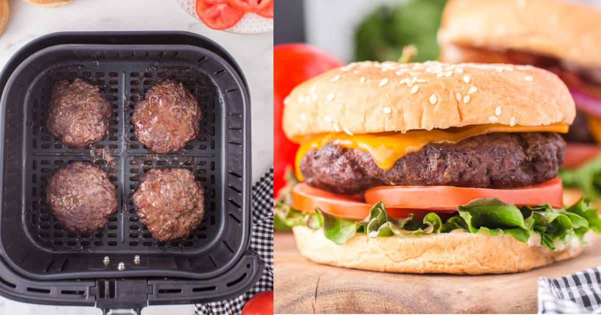 Burgers In Air Fryer - Super Easy Recipe! - Daisies & Pie