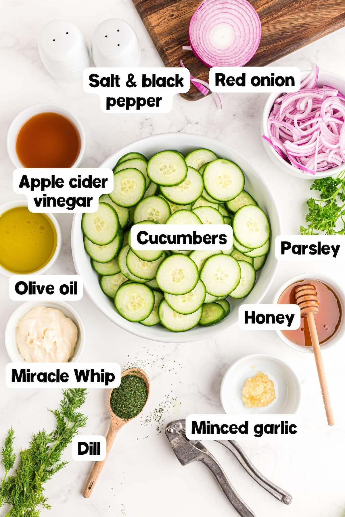 cucumber salad ingredients. 