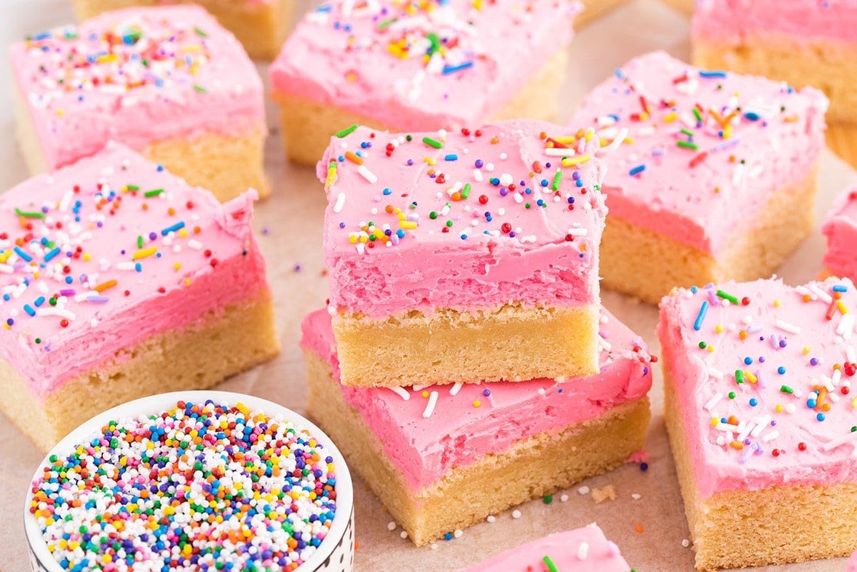 sugar cookie bars stacked