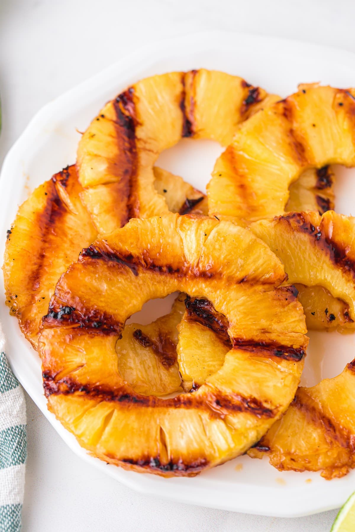 grilled pineapple on a plate