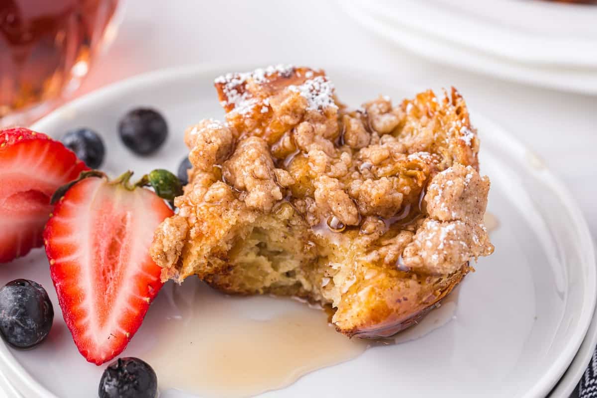 muffin tin french toast on a plate