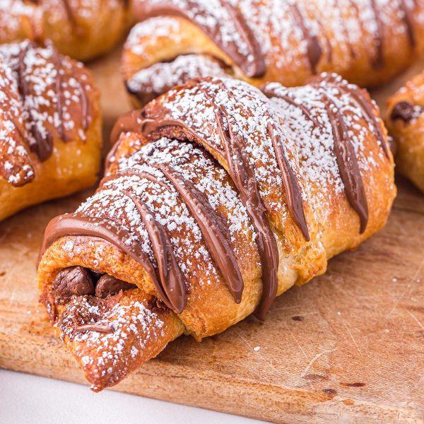 Air Fryer Nutella Chocolate Chip Croissants feature image