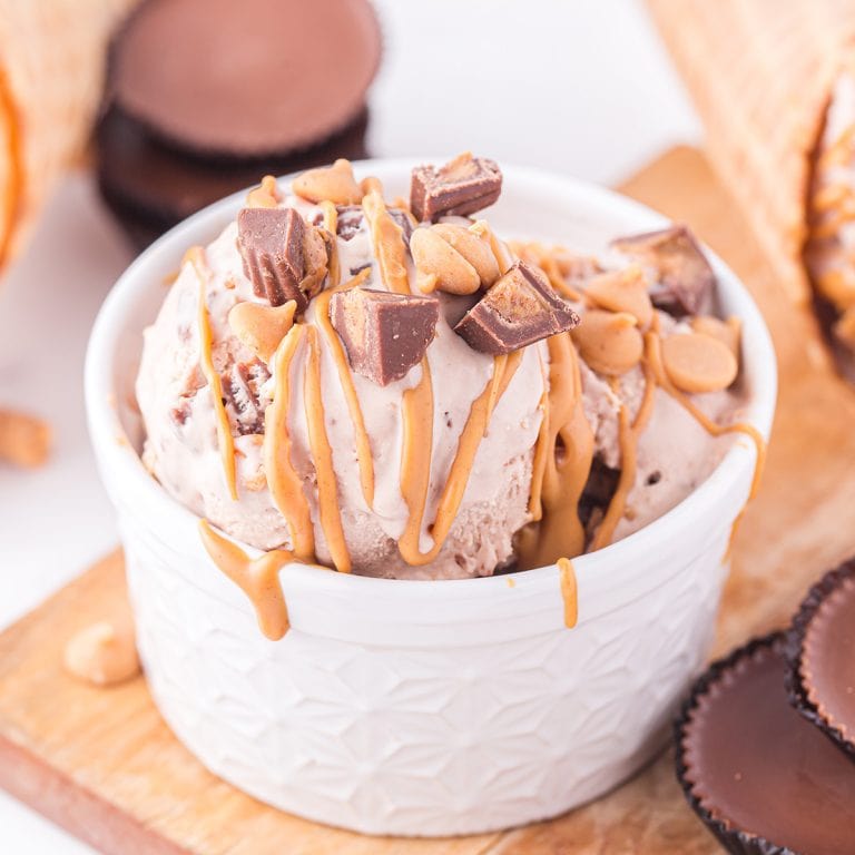 Reese's Peanut Butter No Churn Ice Cream feature image