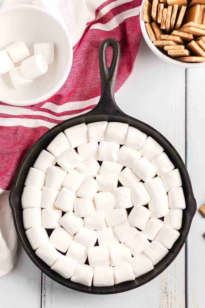 lay marshmallows in the skillet