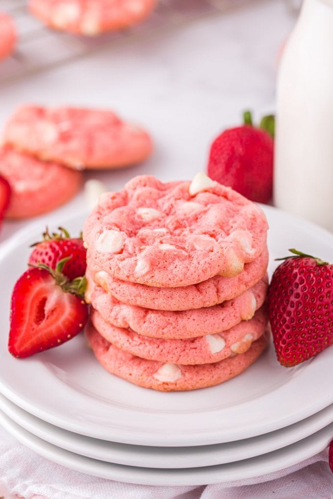 Strawberry Cake Mix Cookies - Princess Pinky Girl