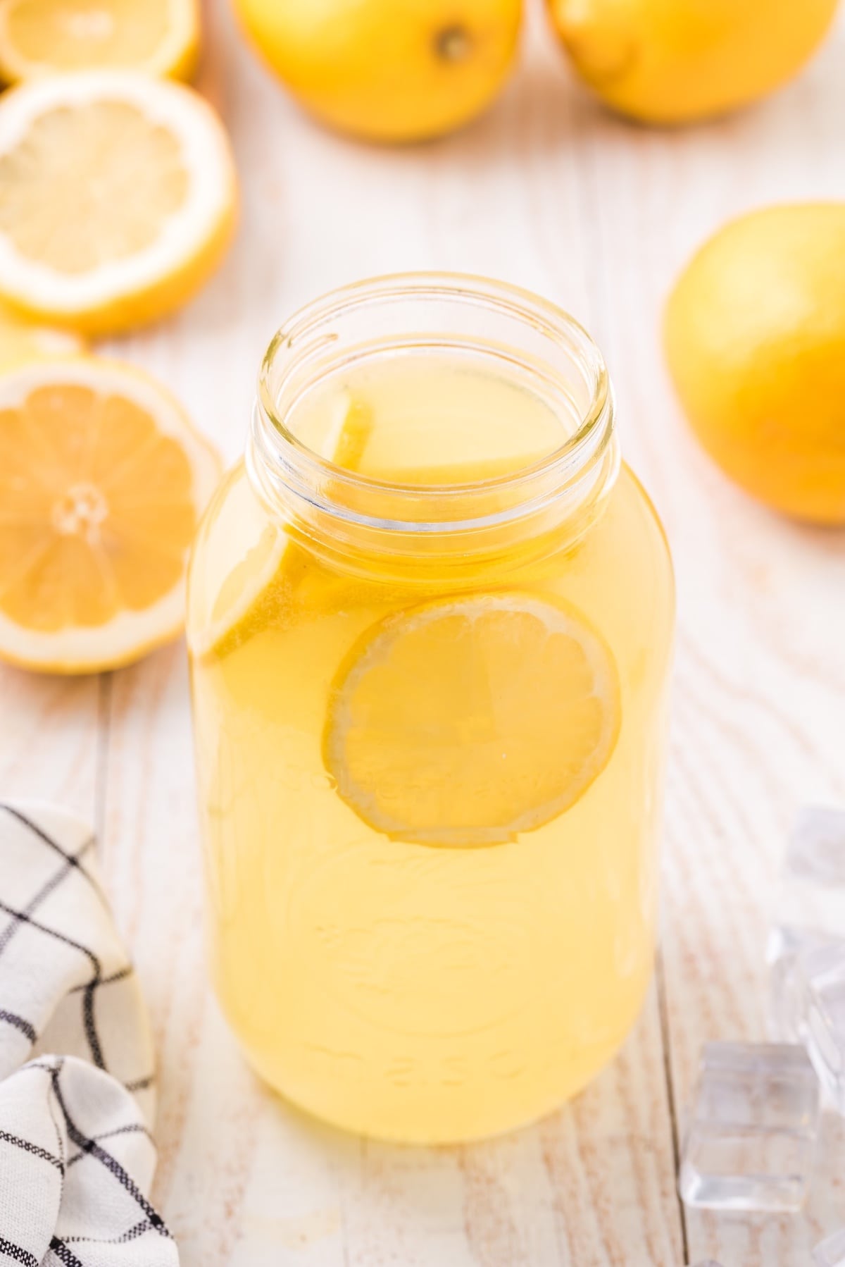 hard lemonade in a bottle jar