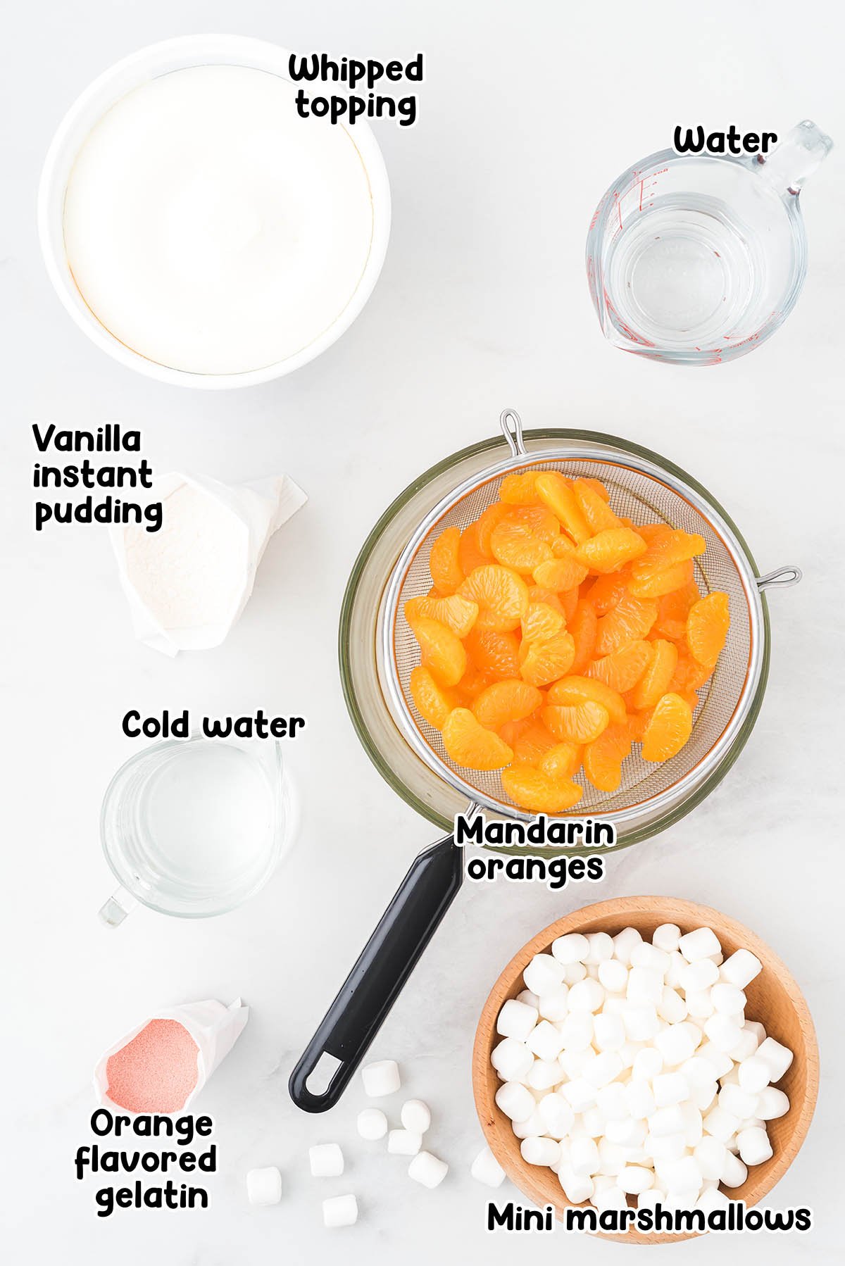 Orange Creamsicle Salad ingredients.