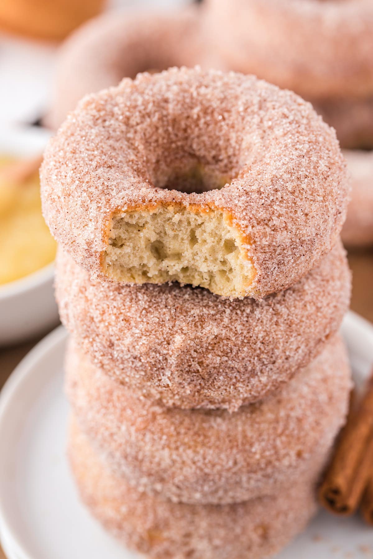 apple sauce donuts stacked