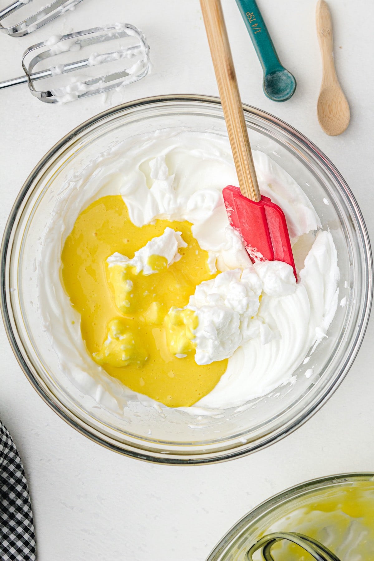 combine yolk mixture and egg whites