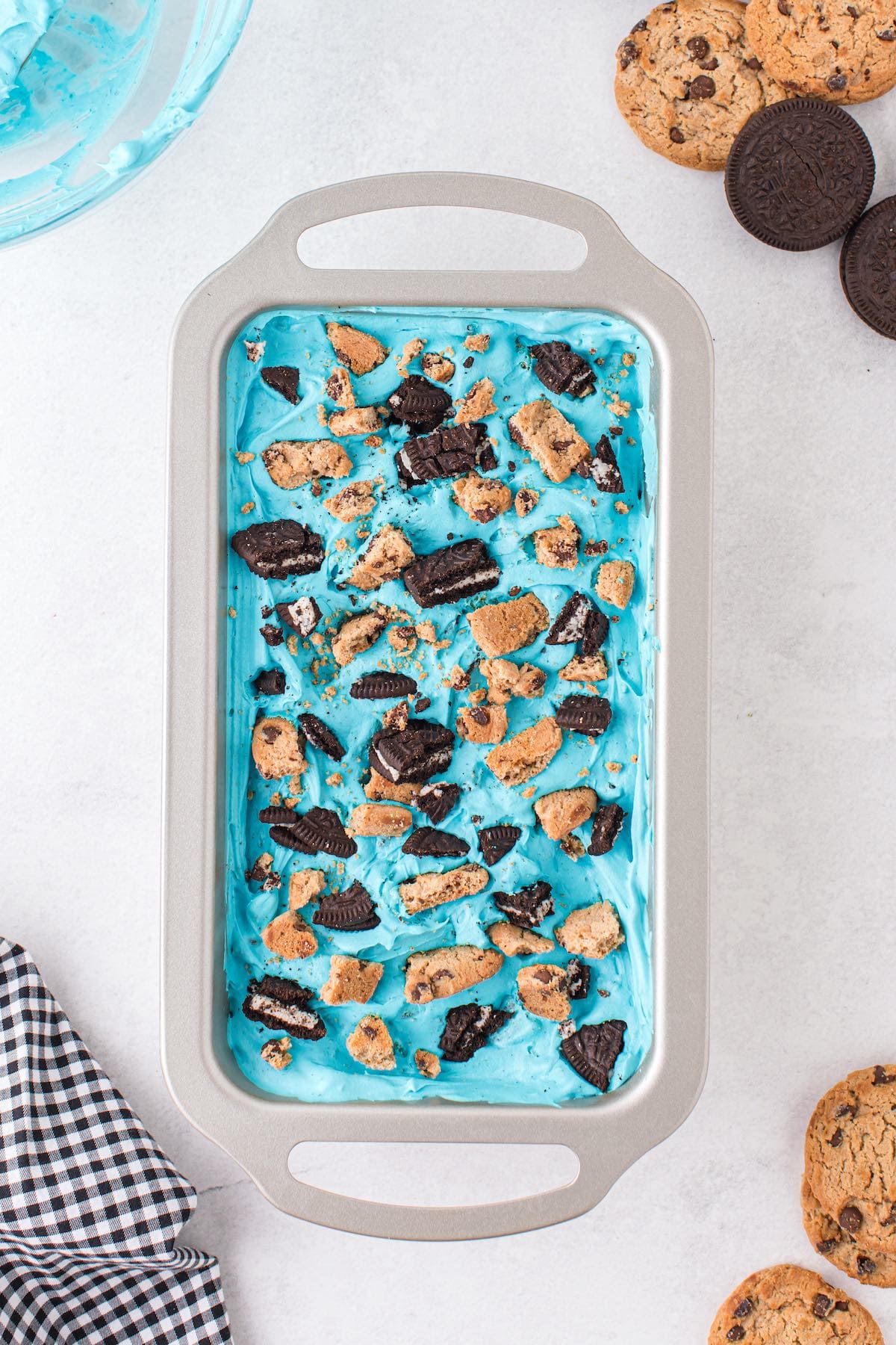 pour ice cream mixture into a loaf pan