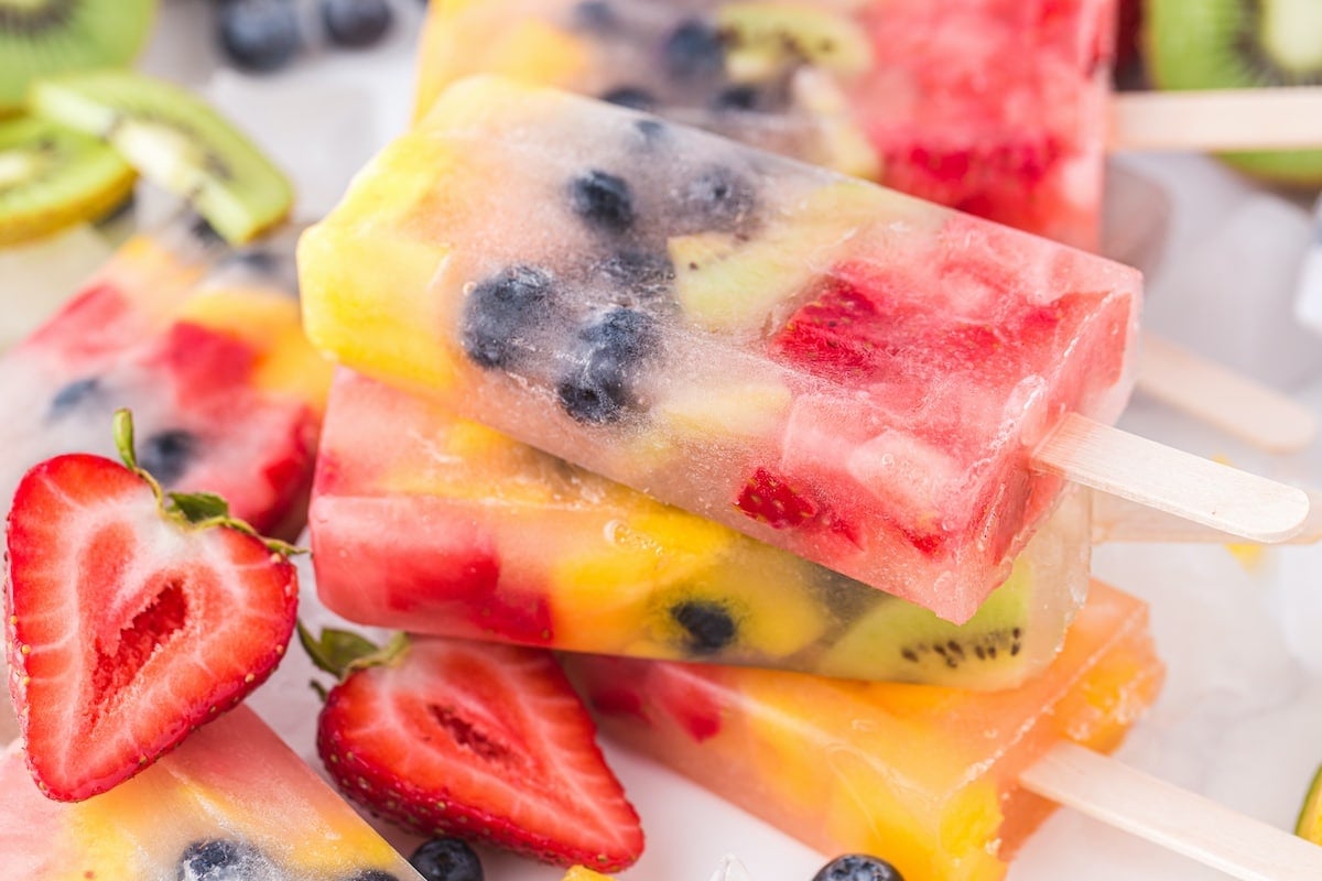 fruit popsicles stacked
