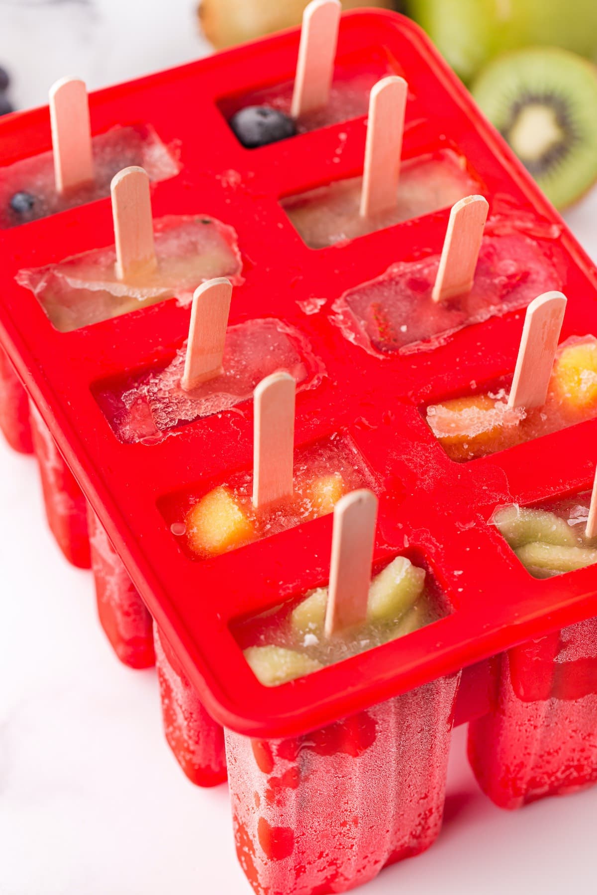 fruit popsicles in the mold