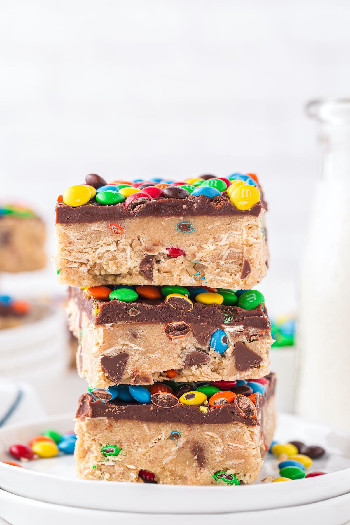 stacked cookie dough bars