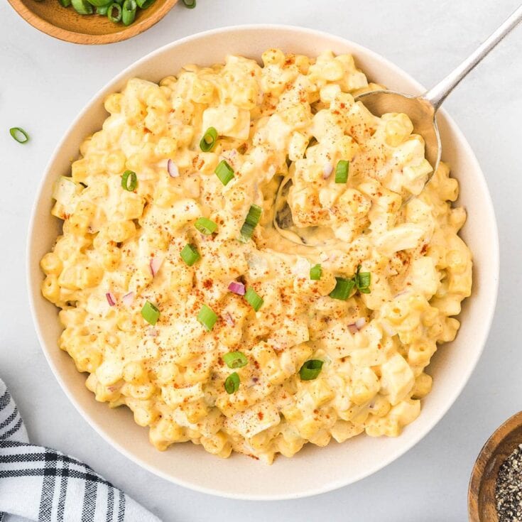 deviled egg pasta salad featured image