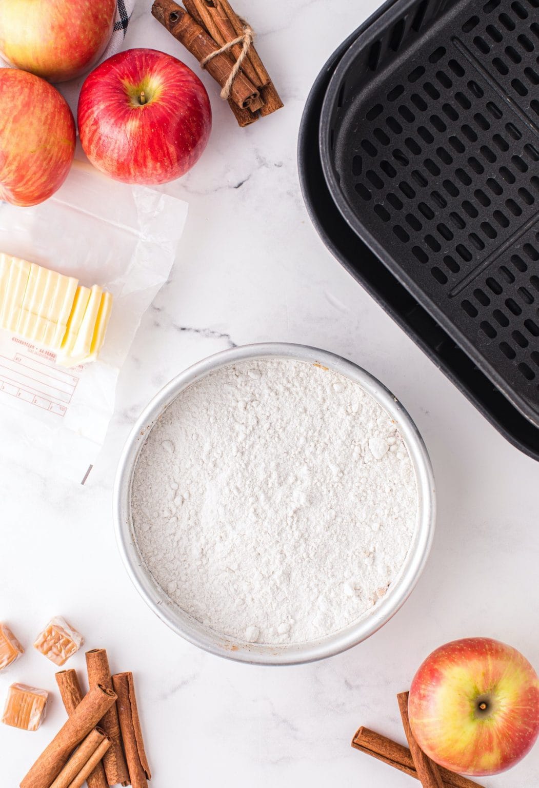 Air Fryer Caramel Apple Dump Cake Princess Pinky Girl