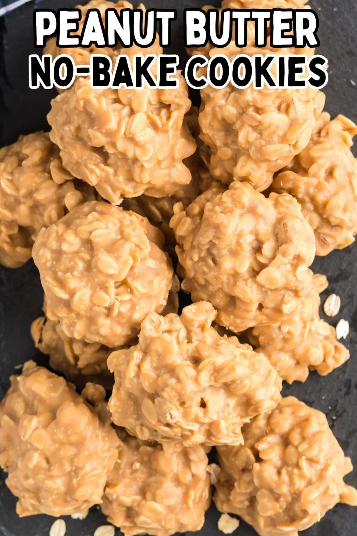 peanut butter no bake cookies pin.