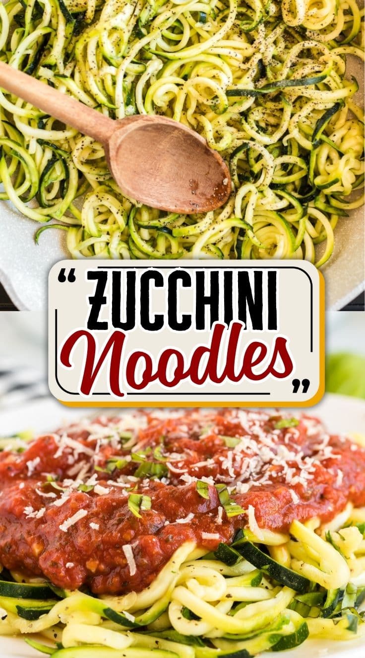 Zucchini Noodles served with bolognese sauce on top