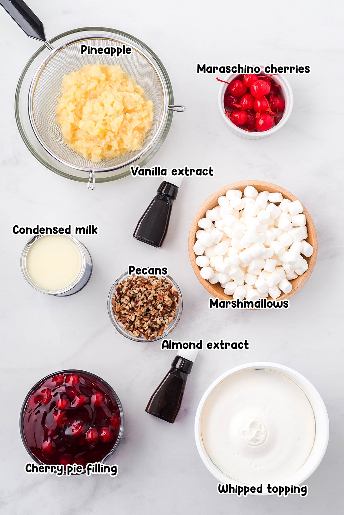 Cherry fluff ingredients.