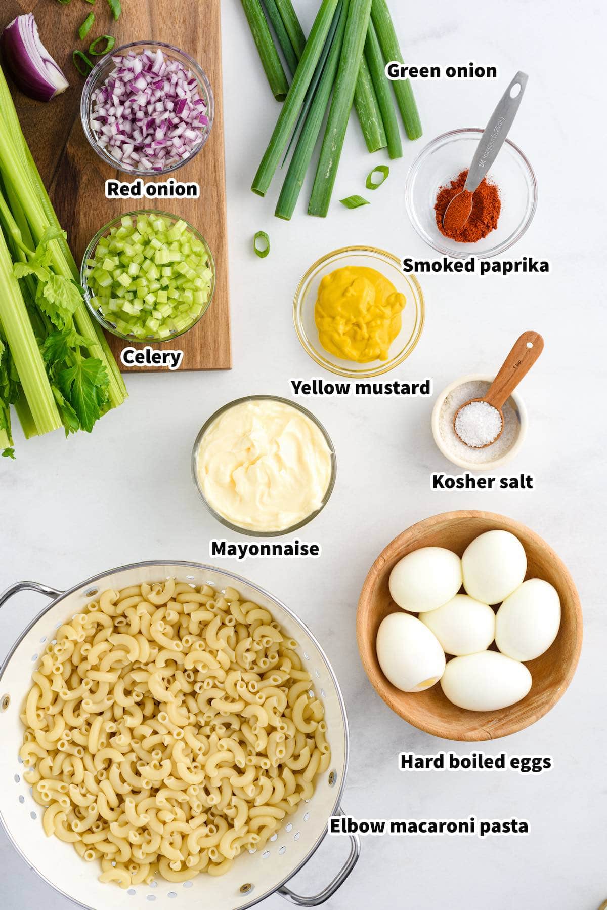 Egg pasta salad ingredients
