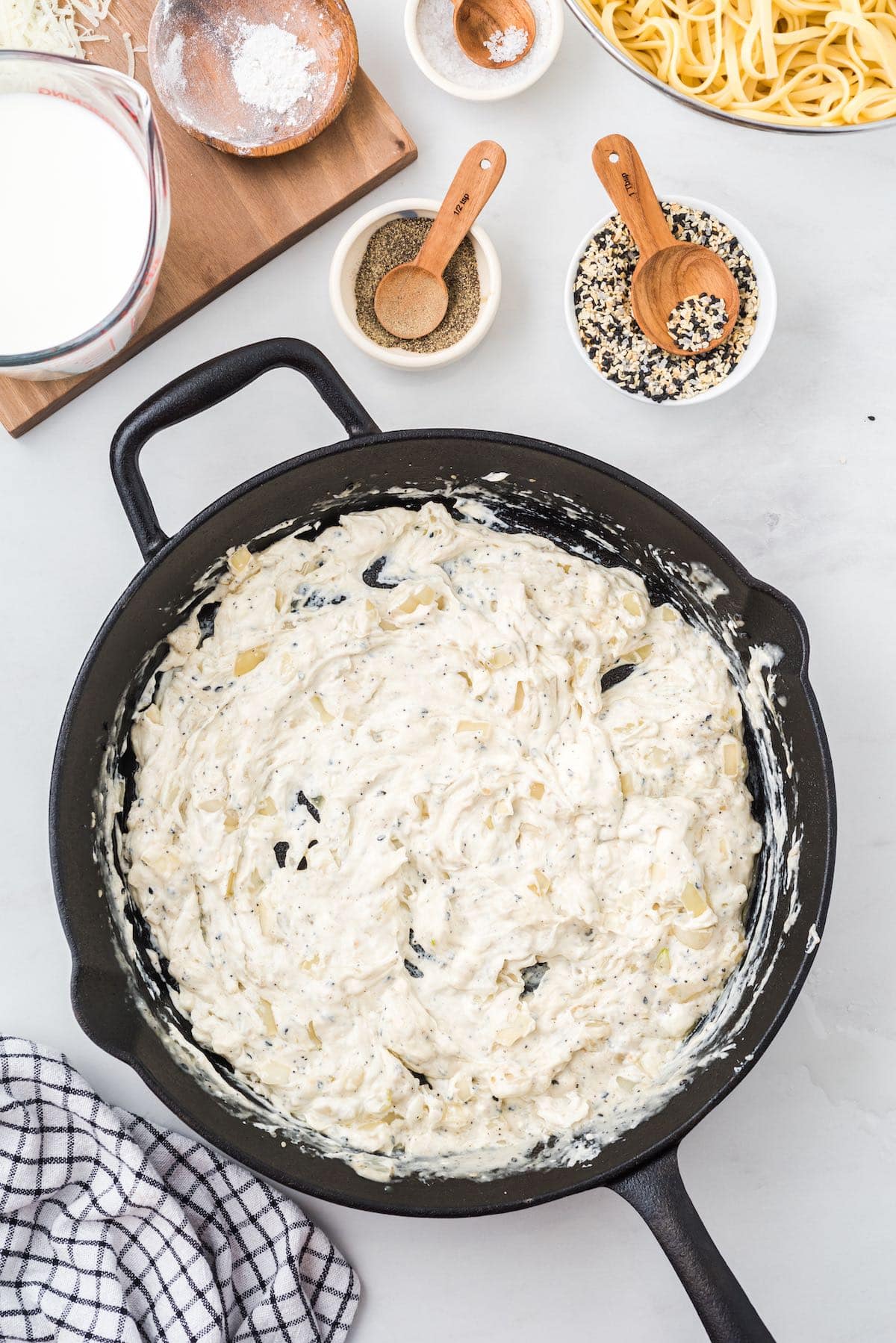 Add cream cheese into the pan