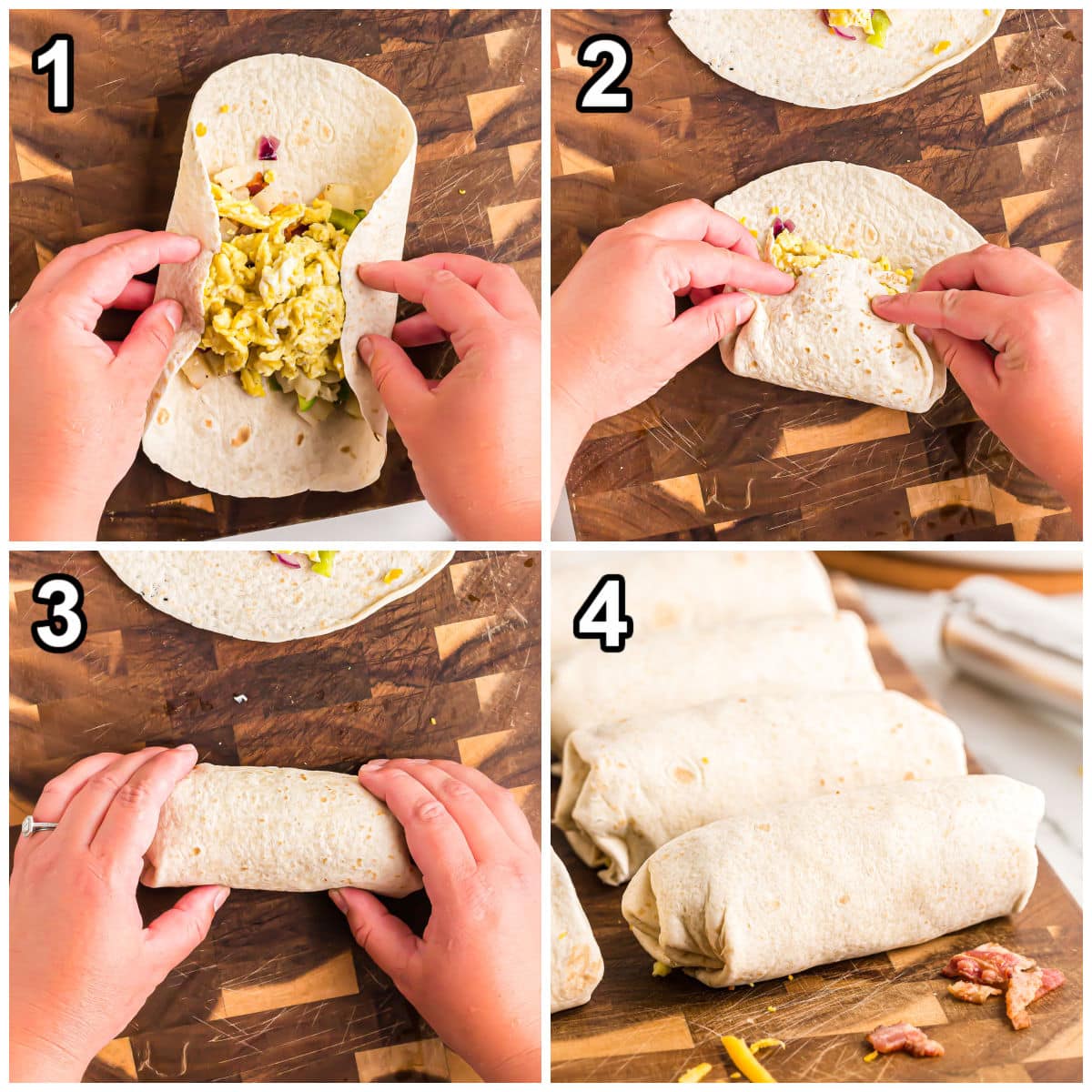 step by step folding burrito