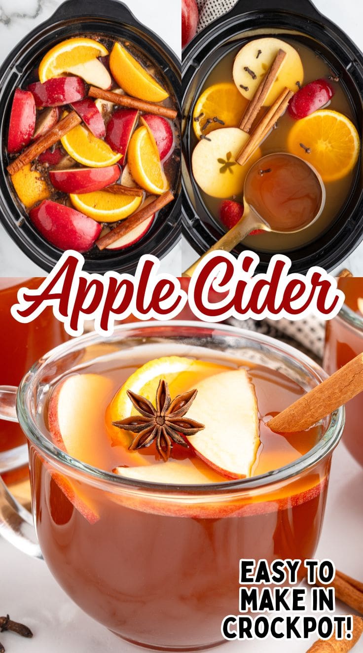 Apple cider ingredients inside a crockpot.