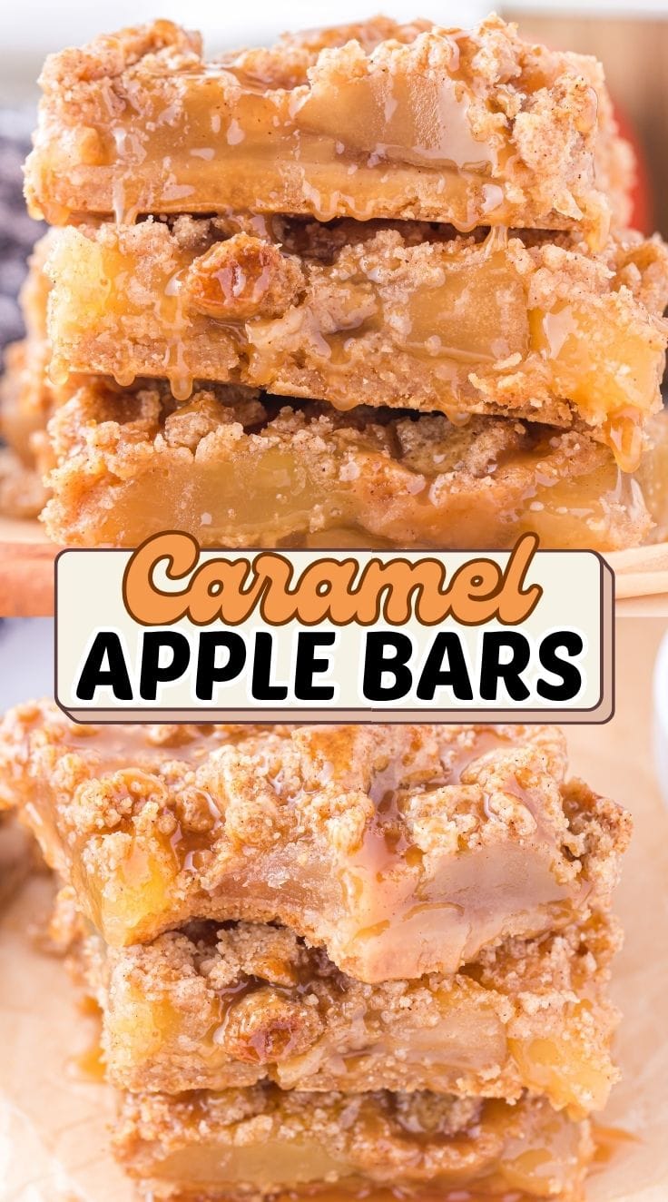 A stack of 3 Caramel Apple Bars