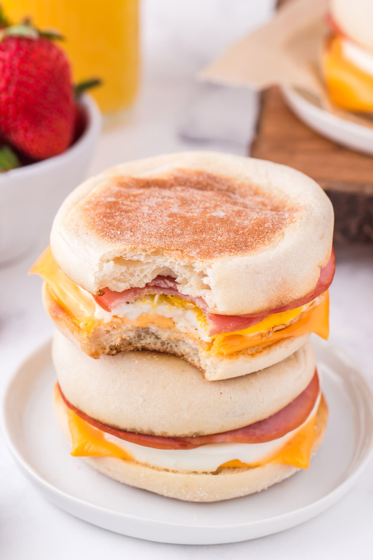 egg muffin stacked