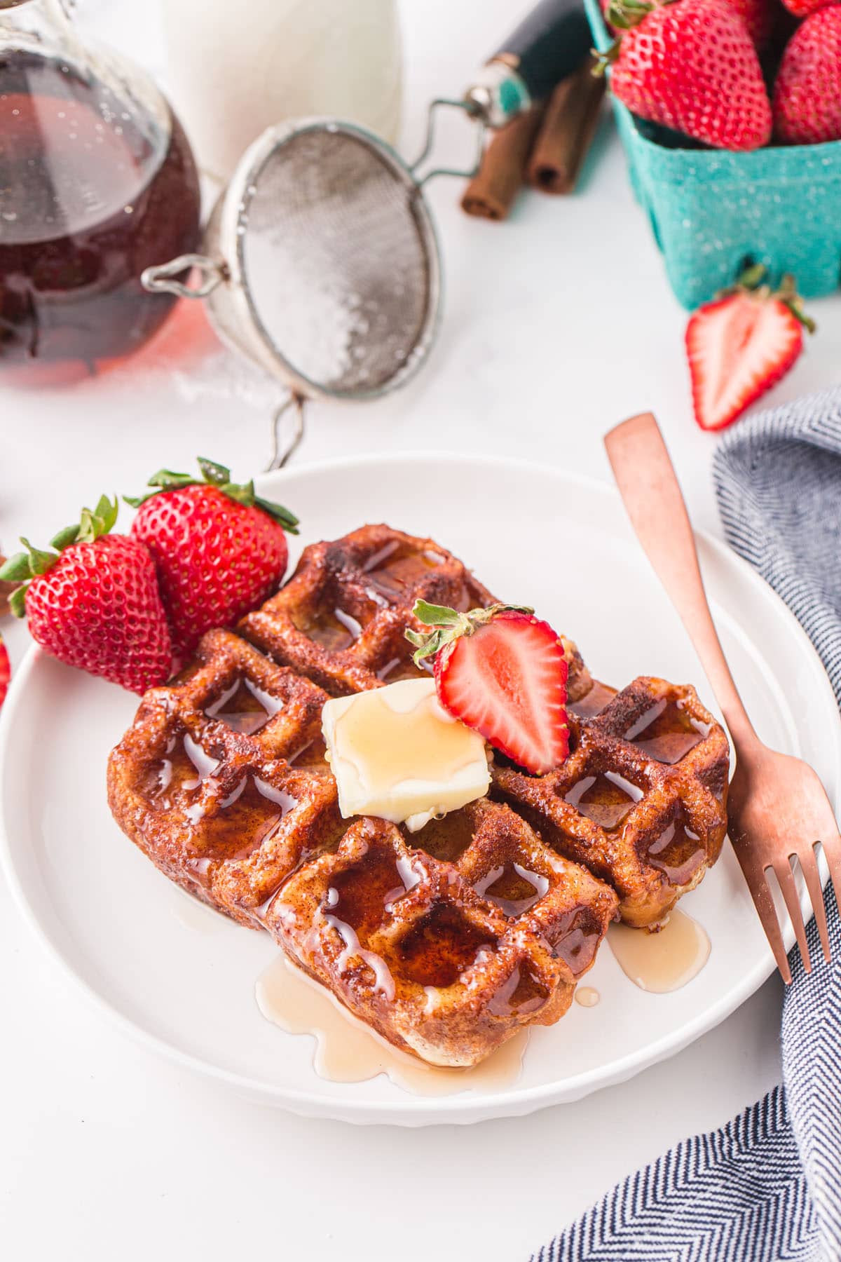 french toast waffles on a plate