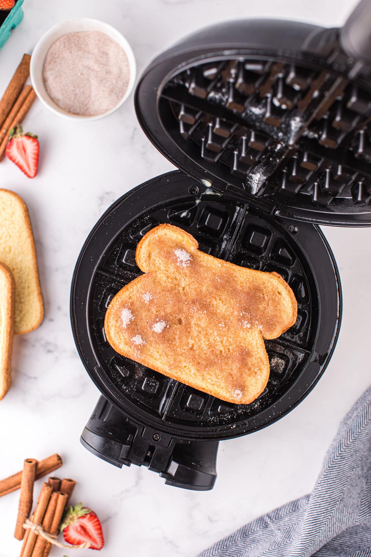 place egg in waffle maker