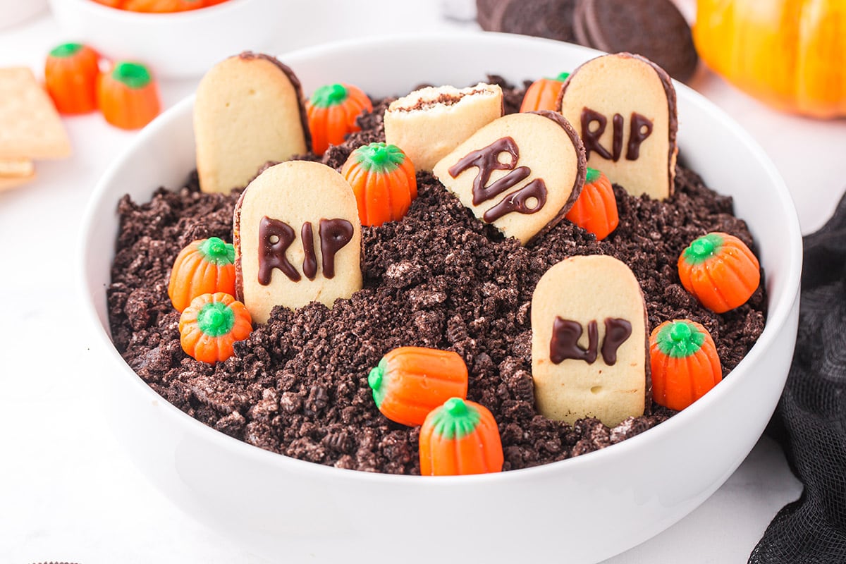 Graveyard Chocolate Cheesecake Dip Halloween Dessert Princess Pinky 