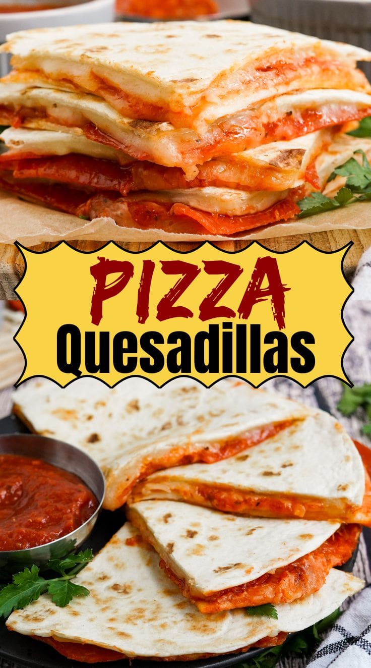 Pizza Quesadillas stacked on top of each other