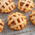 apple pie cookies on top of cooling rack.